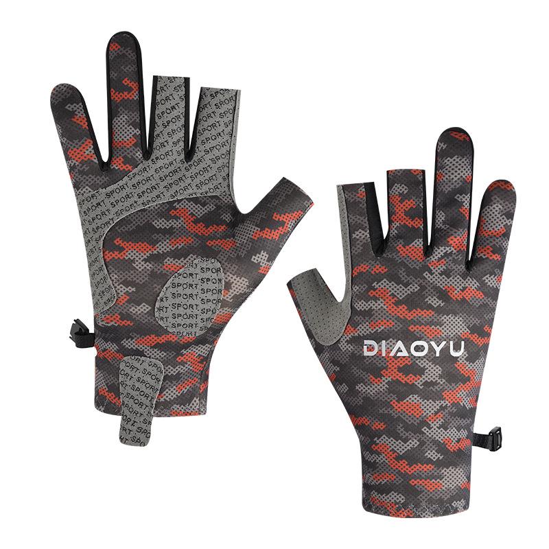 Spring & Summer Breathable Sun Protection Fishing Gloves - Anti-slip, Three-Fingerless, Thin Ice Silk, Wear-resistant Outdoor Angling Gloves