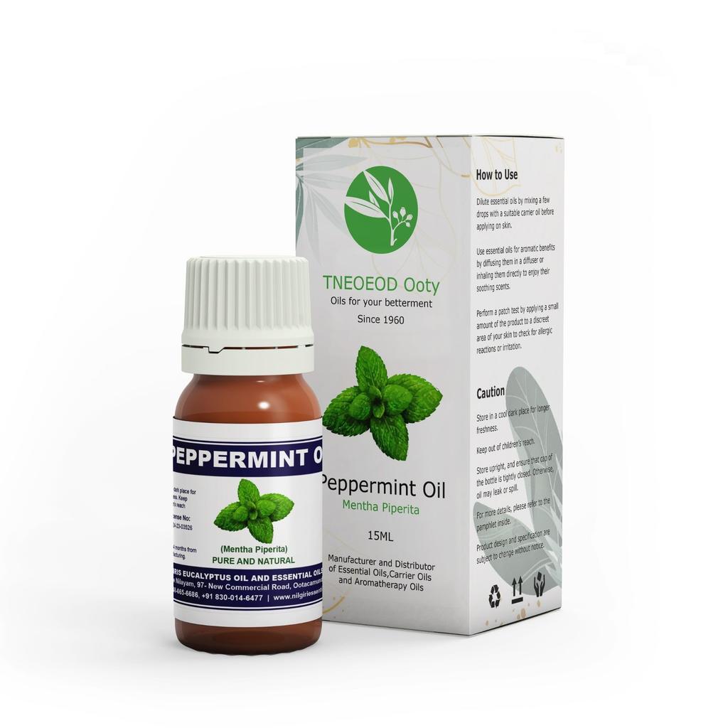 TNEOEOD Ooty Peppermint Essential Oil, 100% Pure and Natural, Therapeutic Grade, Steam Distilled, Essential Oil for Hair, Skin & Aromatherapy (Undil