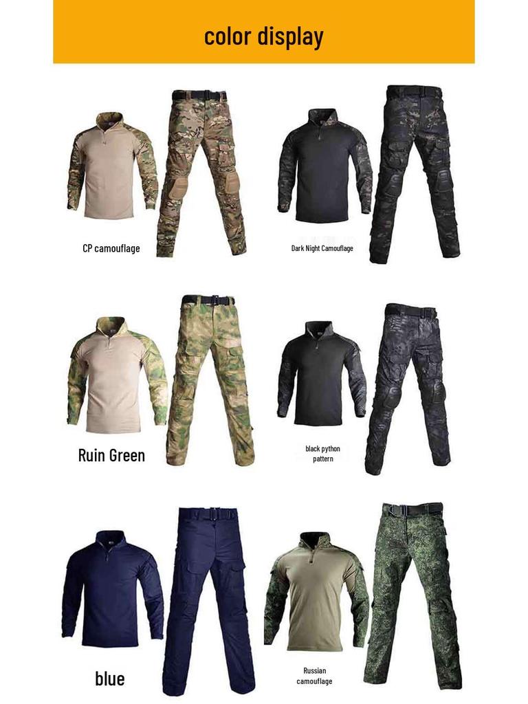 G2 Frog Suit Combat Training Camouflage Set with Protective Gear, Long Sleeve