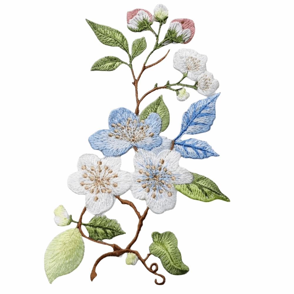 Iron On DIY Embroidered Stickers Flower Shape Clothes Sticker Elegant Flower Embroidery Patch  Bags