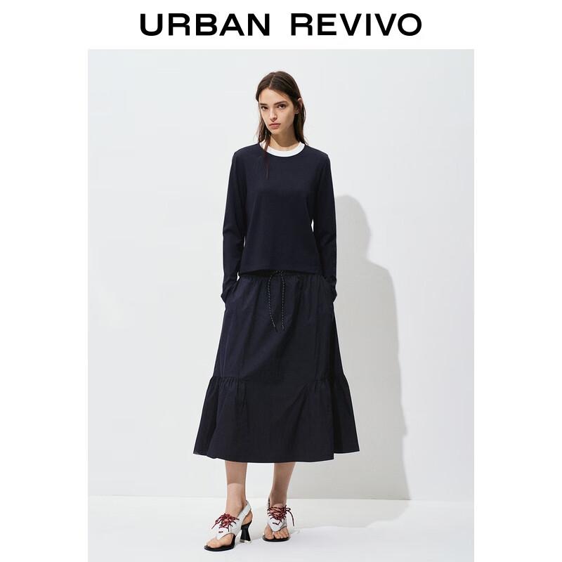 UR Women s Pleated Tie-Waist A-Line Midi Skirt XS