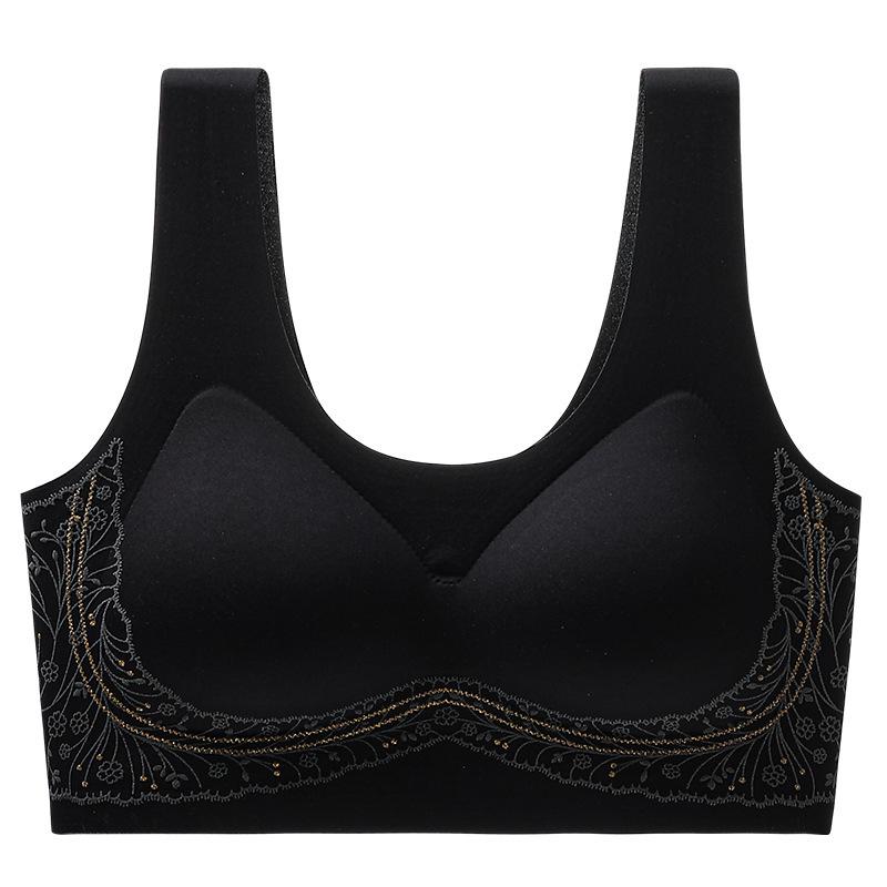 Seamless Back-Support Lift Bra with Wide Straps and Integrated Wireless Cups