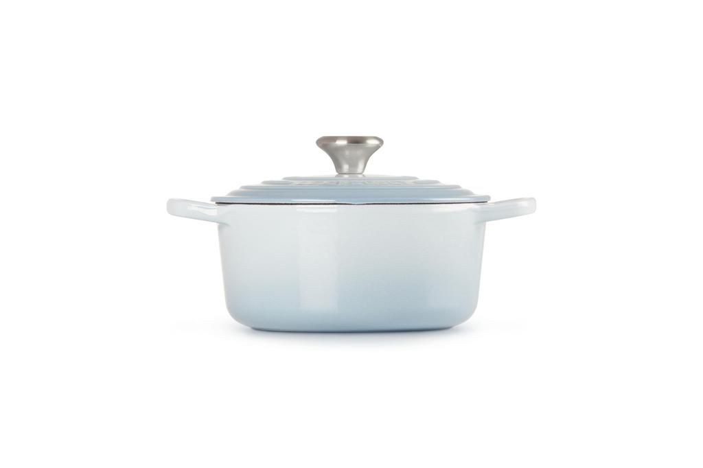 Le Creuset Litý smaltovaný hrnec Signature Cocotte Ronde 18 cm, plynová trouba Coastal Blue IH, kompatibilní s japonskou [Autorizovaný produkt]