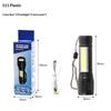 Mini Super Bright Led Flashlight With Cob Side Light Usb Rechargeable Zoomable For Camping Hiking Daily Use