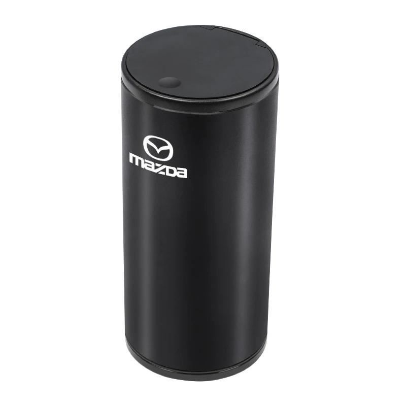 

2025 Hot Car Trash Bin Alloy Garbage Can Car Organizer Storage Accessories For Mazda MX5 RX8 3 6 CX5 2 CX3 CX9 Axela Demio MX3 5 чёрный