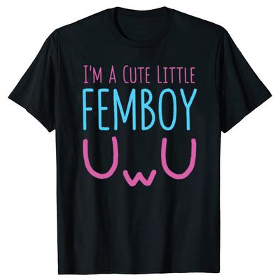 Drôle Je Suis Un Mignon Petit Femboy T-Shirt T-Shirts Graphiques Homme Femme Humour Streetwear T-Shirt Manches Courtes Unisexe Vêtements Amples