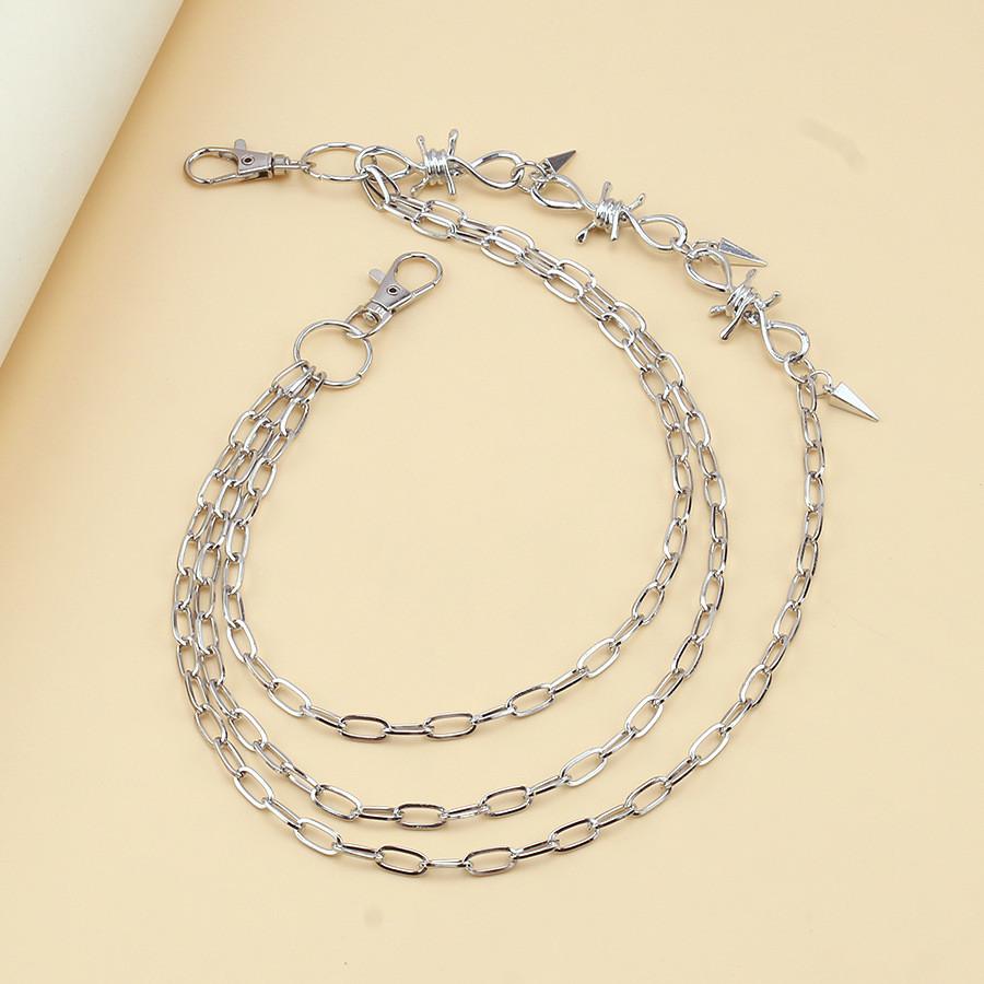 Punk Style Metal Body Chain With Spiky Pendant For Unisex Hiphop Fashion