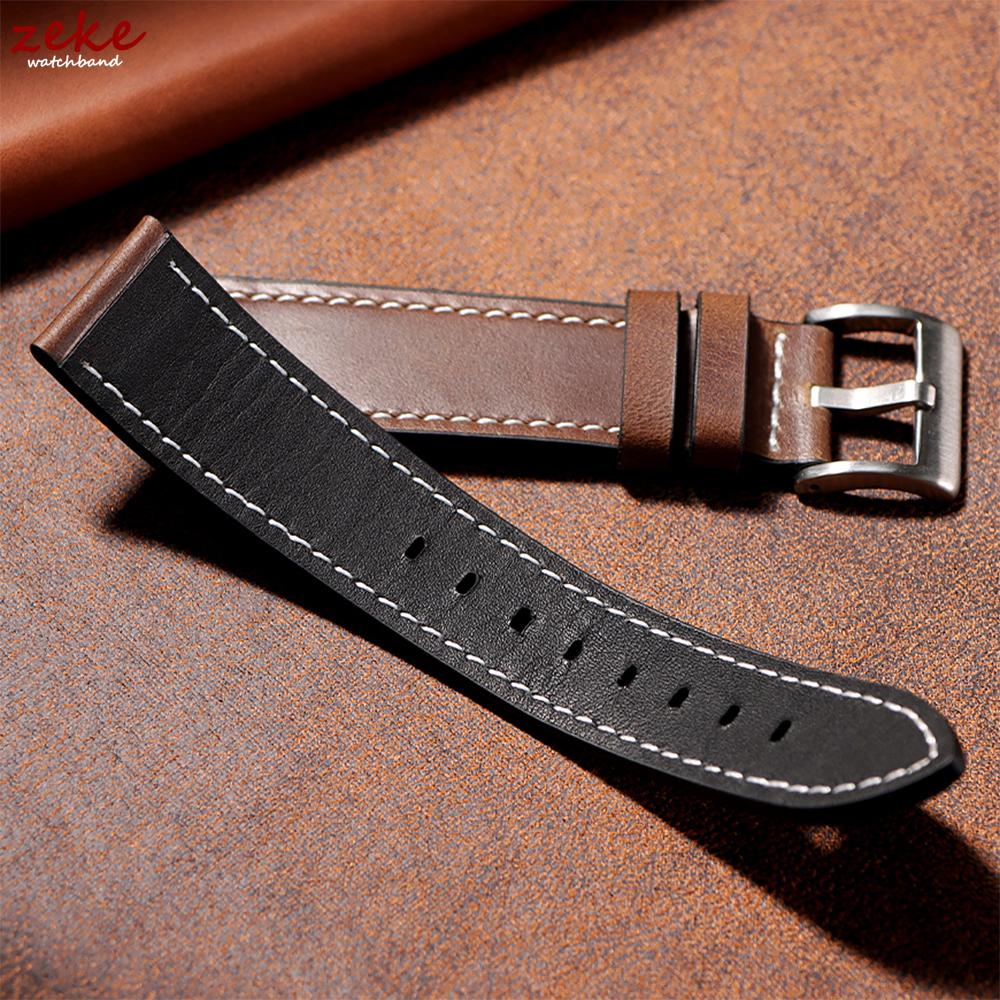 Vintage Oil Wax Leather Watchband 20mm 22mm for Omega for Seiko Wristband Stitching Cowhide Strap Watch Band Men Women Bracelets