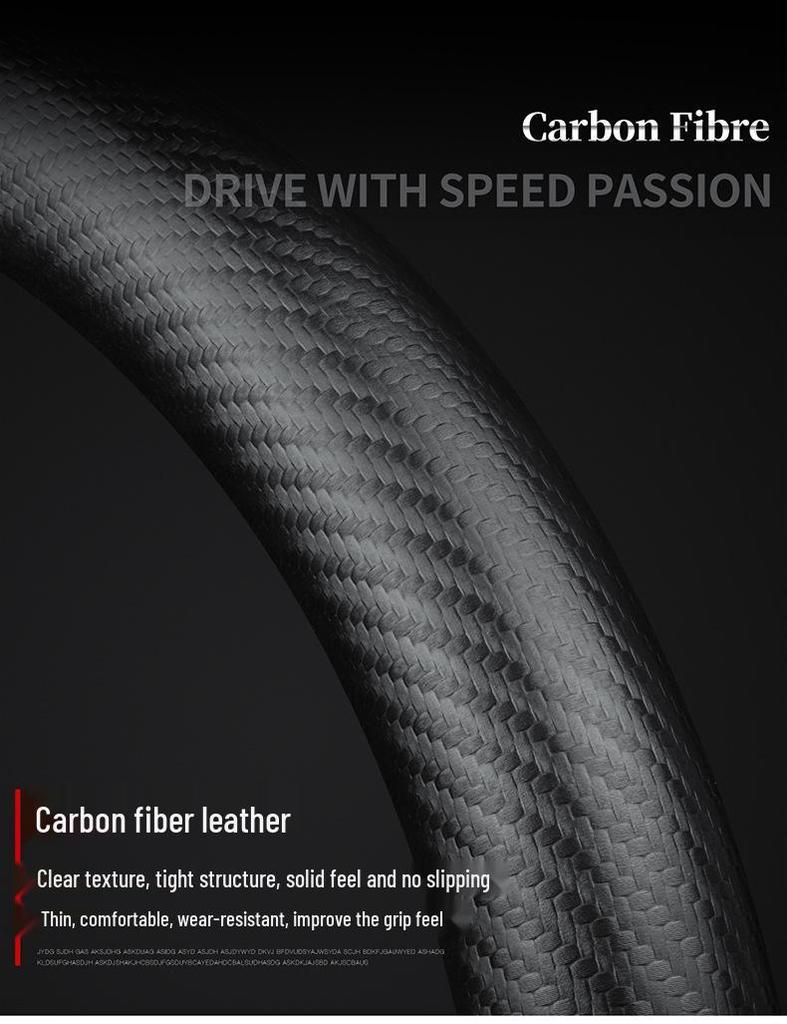 One-Hand-Sewn Steering Wheel Cover: Suede, Genuine Leather & Carbon Fiber