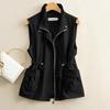 Spring Autumn Ladies Loose Pure Sleeveless Coat Women's Short Waistcoat Jacket Slim Casual Outerwear Vest