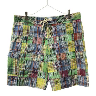 מכנסיים קצרים משובצים טלאים של RALPH LAUREN RUGBY W34 מכנסי גלישה גברים משומשים