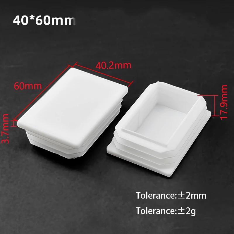 White PP Plastic Table Chair Foot Covers 15*15-100*100mm Square Pipe Plugs Protective Cover Furniture Thickenes Leg Pads