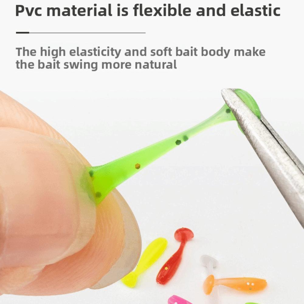 60pcs T Tail Fishing Soft Lures 1.0cm Floating Minnow Baits Minnow Lures  Fishing