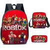 Spacious 20-35l Nylon Roblox Backpack Breathable Cartoon Bag For Students Travel