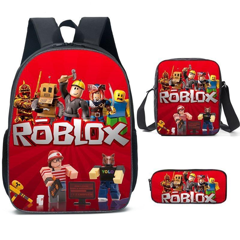Spacious 20-35l Nylon Roblox Backpack Breathable Cartoon Bag For Students Travel