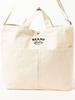 Beams Heart Canvas Bag, Smile Embroidered Logo, Women's, Natural, One Size