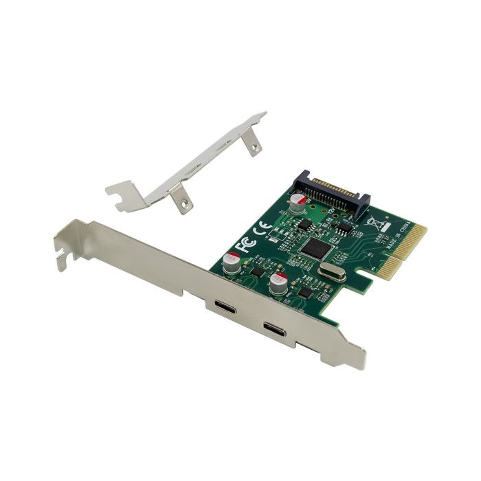 Scheda PCIe USB 3.2 Gen 2 - CONCEPTRONIC - EMRICK13G - 2 Ports Type-C - Vert - 10 Gbit/s