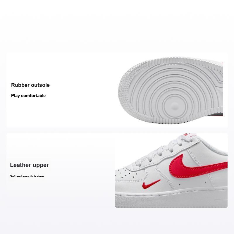 Nike Air Force 1 Lv8 Lässig Strapazierfähig Klassisch Low-Top Kinder-Sneakers Kinder-Sneakers Weiß University-Rot FV7020-101 40