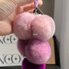 Real Rex Rabbit Fur Grape Keychain & Bag Charm - Cute Pendant Pompon
