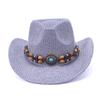 New western cowboy hat hand-woven five-point paper straw hat Panama European and American style jazz hat men's and women's spring and summer gift hat