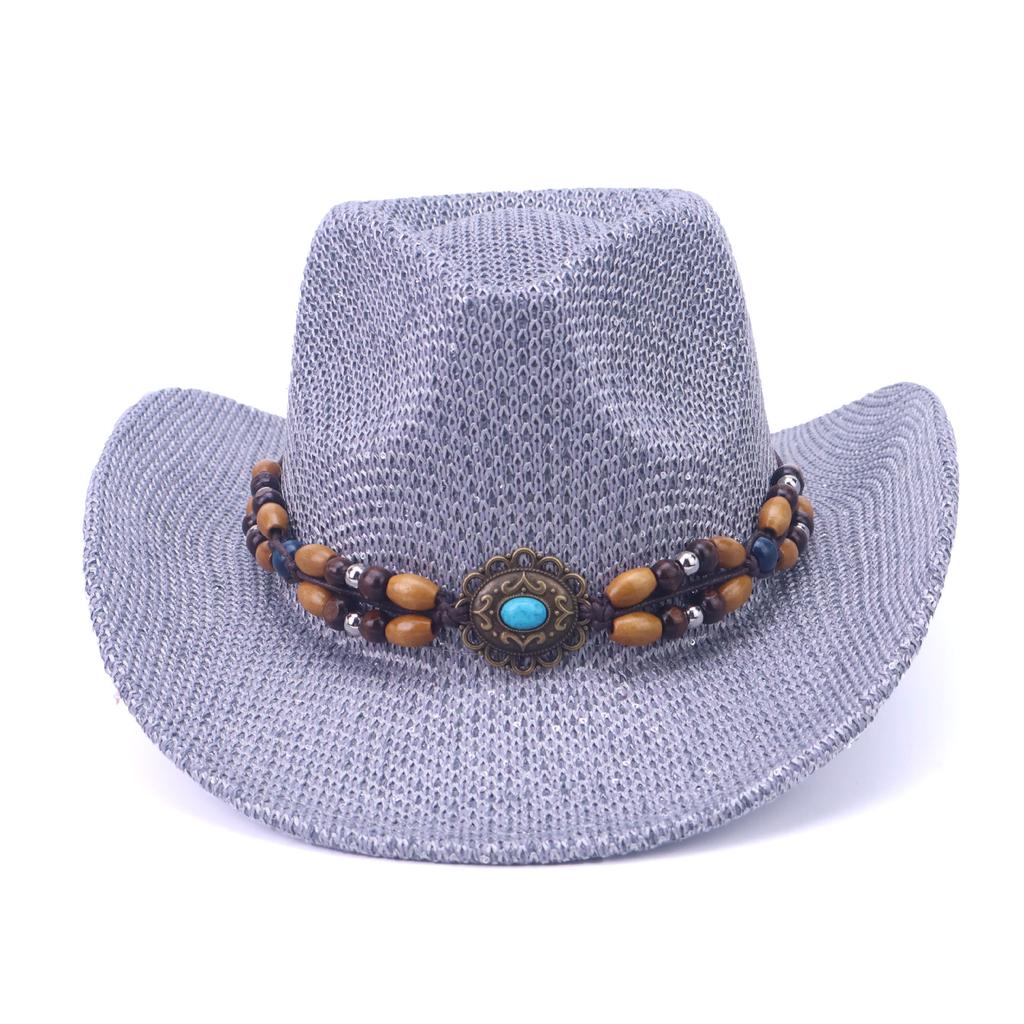 New western cowboy hat hand-woven five-point paper straw hat Panama European and American style jazz hat men's and women's spring and summer gift hat