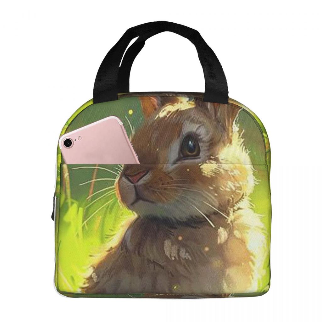 Rabbit In The Forest Anime Insulated Lunch Bag for Women Office Cooler Thermal Food Box Tote Portable Lunch Boxes Container
