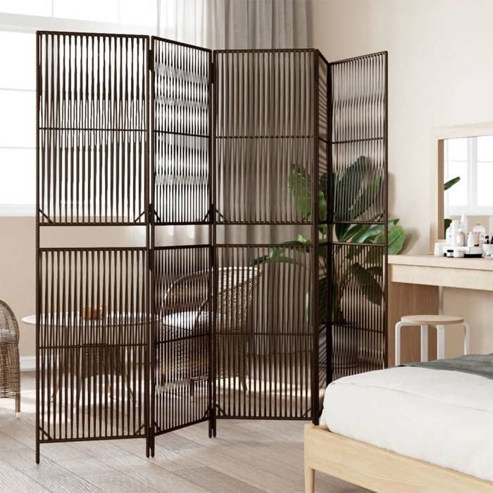 VidaXL Cloison de Séparation 5 Panneaux, Séparateur de Pièce, Écran d'Intimité, Paravent de Salon Chambre, Moderne, Marron 365397