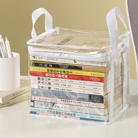 4PCS Clothes Storage Box, Transparent with Zipper Handles Design, Stackable Waterproof Storage Bin for Home Travel