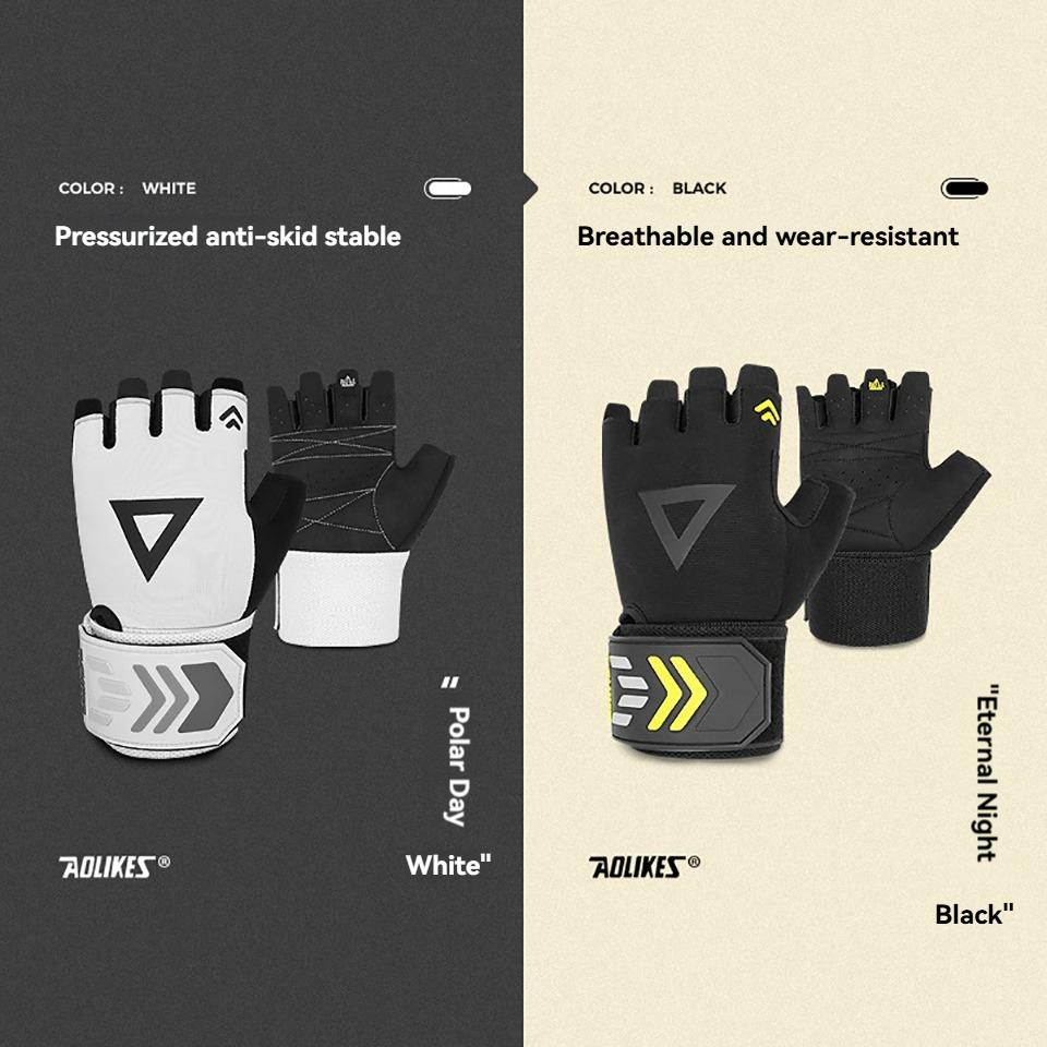 AOLIKES Workout Gloves for Men,Weight Lifting Gloves with Wrist Wrap Support,Full Palm Protection&Extra Grips for Weightlifting
