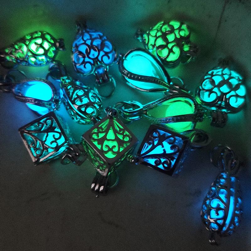 Unisex Luminous Hollow Heart Pendant: Magic Alloy Box with Openable Design