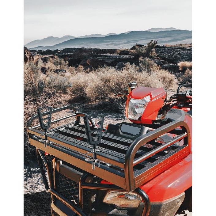 KEMIMOTO ATV UTV Hunting Tool Mount For 0.79 In - 1.97 In Square Tube, Tool Holder Rack With Rubber Straps