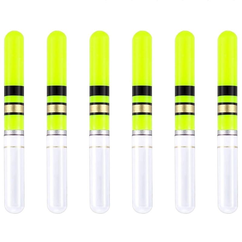 6lots Night Fishing LED Glowing Stick, Waterproof Luminescent Floating Tail Light, Portables Fishing Tackle Accessories