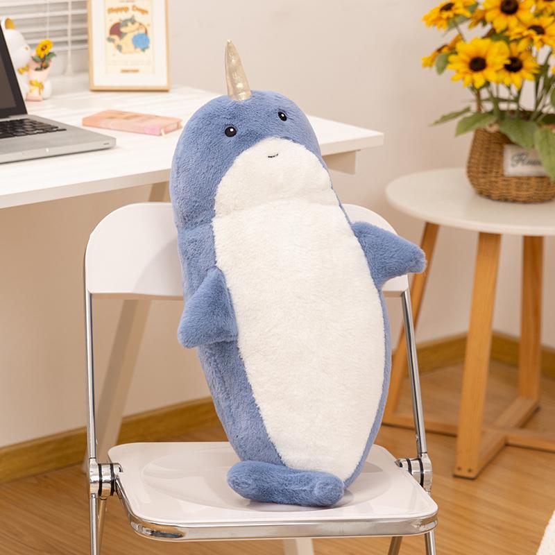 70cm Cute Shark Plush Toy Narwhal Stuffed Animal Fish Soft Seal Doll Whale Sleep Pillow Kawaii Gift for Kid Girl Boys