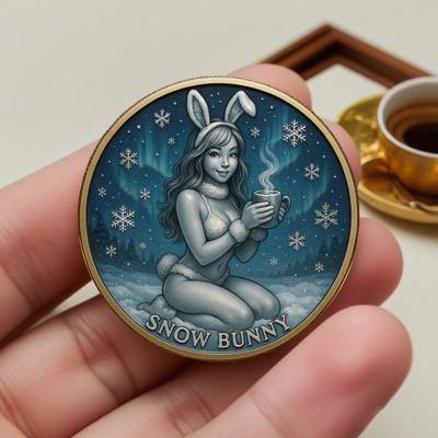 Weihnachts Versuchung Münze Pin-Up Inspiriert Erwachsene Feiertags-Token Metall Sammlermünze Dekoration