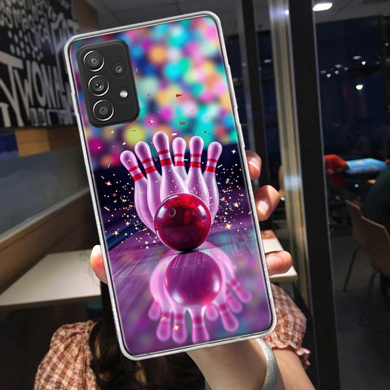 Bowling Entertainment Activities Phone Case for Samsung A54 A57 A37 A17 A14 A15 A12 A24 A34 A55 A35 A25 A52S A07 A05S A04S A22 A