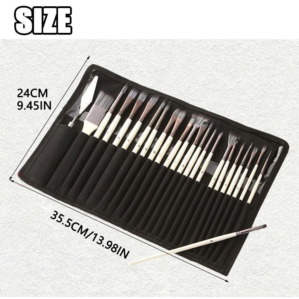 24pcs/set Nylon Hair Oil Painting Brush Wooden Handles Watercolor Paint Brush Pen Children