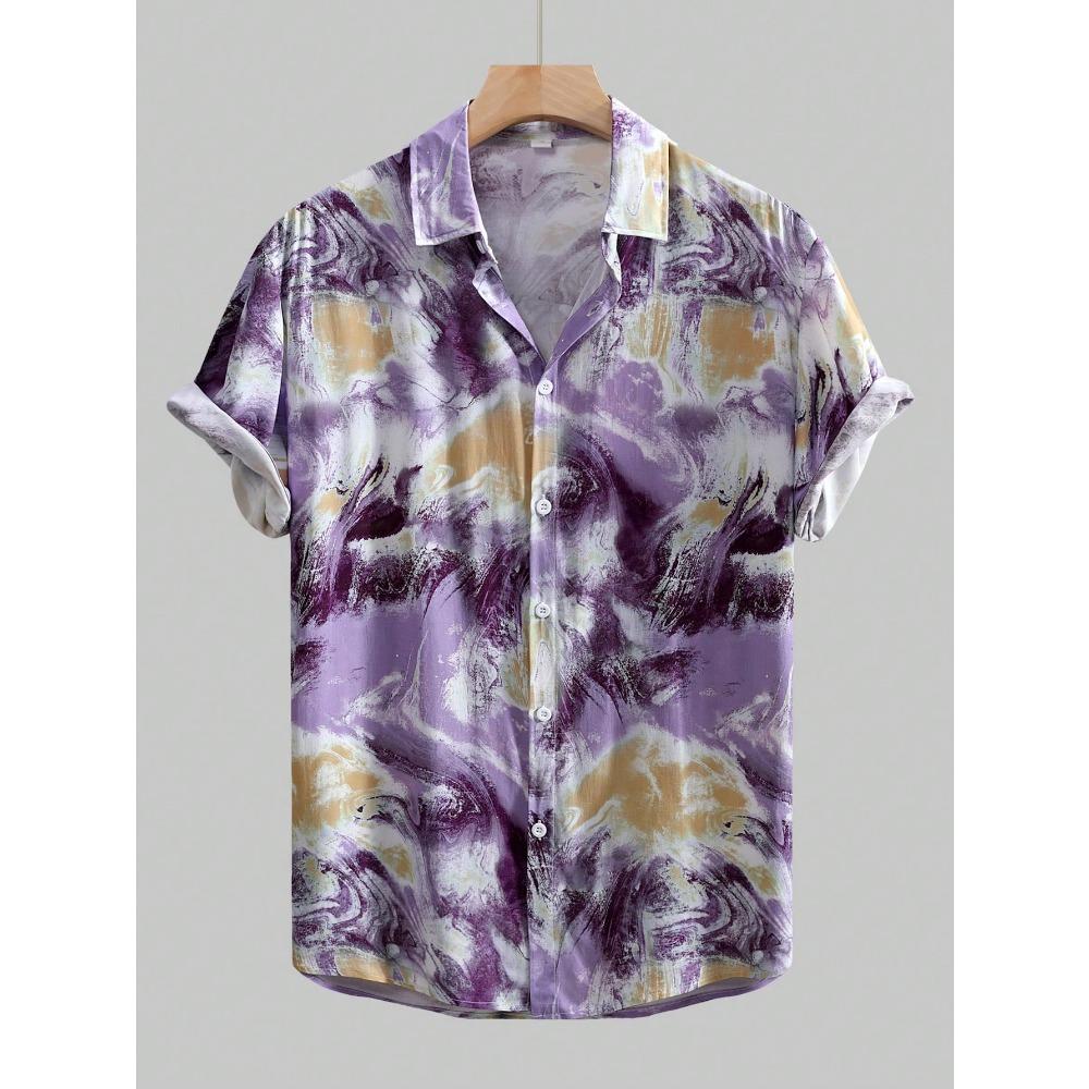 

Мужская гавайская рубашка с коротким рукавом и принтом по всей поверхности XL