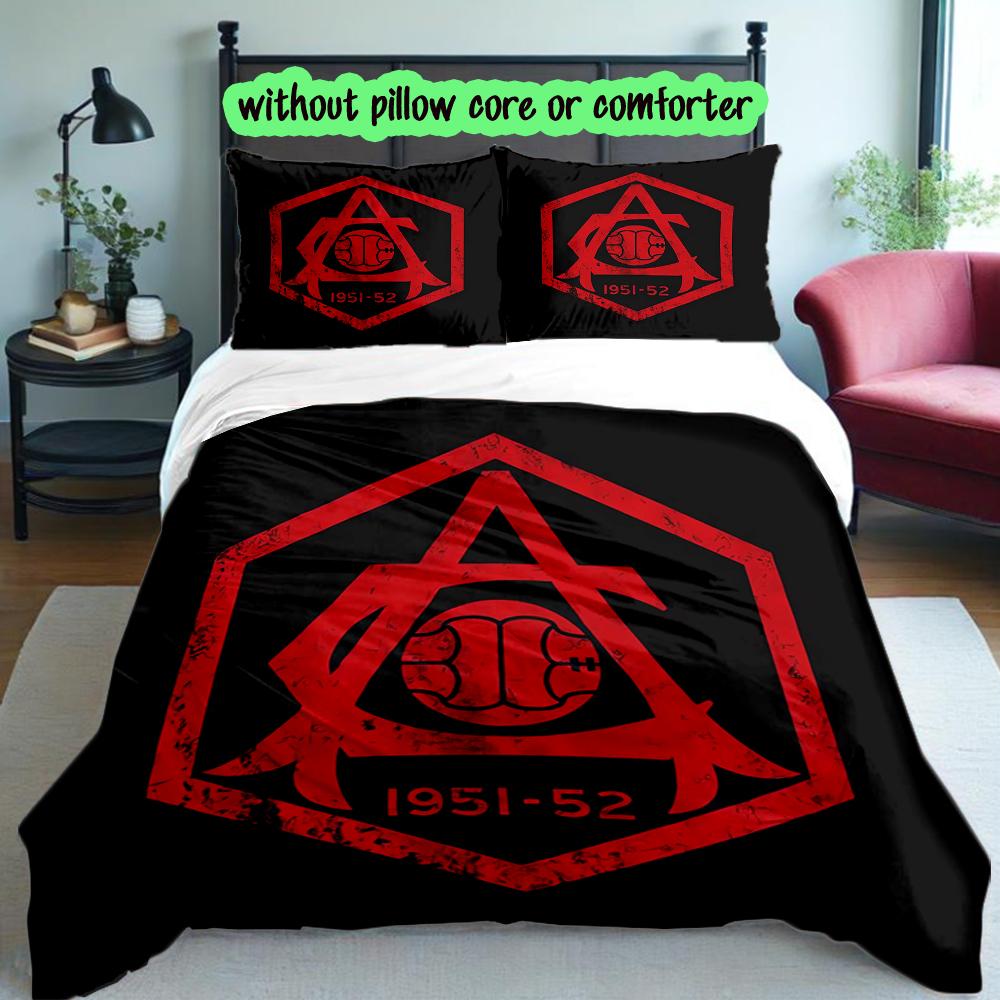 3pcs Duvet Cover Set, Football Club Bedding Set, Machine Washable, Breathable Fabric, All-Season Cozy Bedroom Accessory