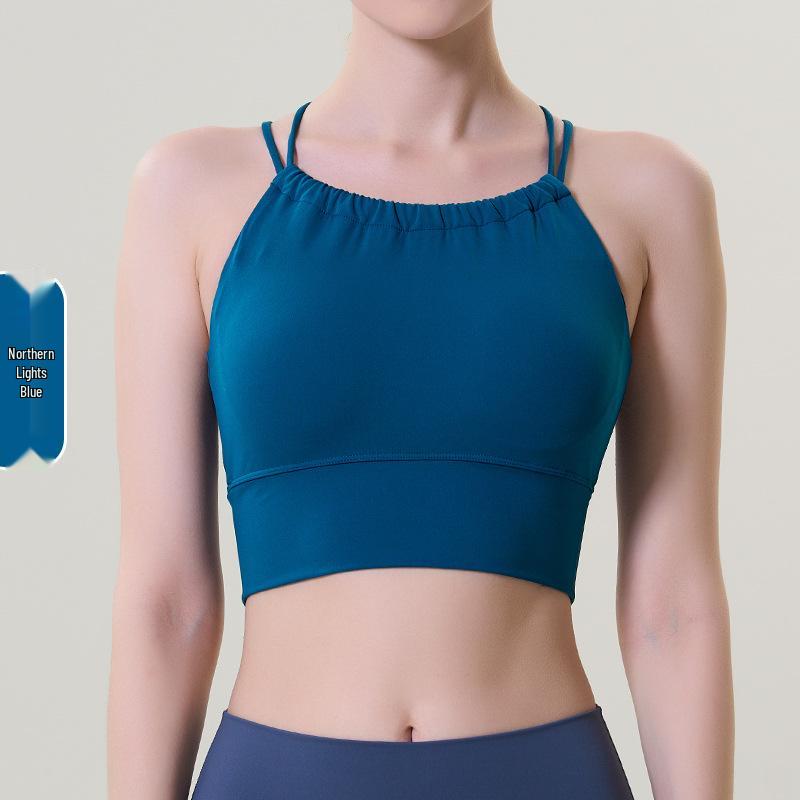 Luxe Lycra Criss-Cross Back Yoga Sports Bra with Built-in Padding