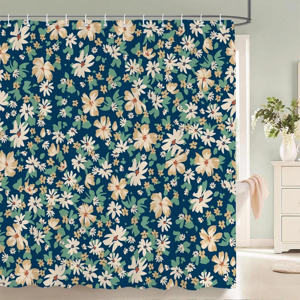 Chinese-style Printed Shower Curtain Waterproof Fabric Bathroom Plum Bossom Flowers Birds Plants  Bathtub Screen Home Decorate