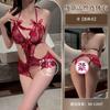 Sex underwear pure lace sexy one-piece pajamas open crotch free temptation small chest uniform three-point nightclub outfit