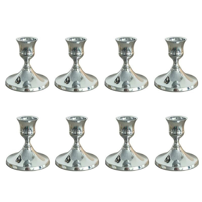 Vintage And Elegant Aluminum Tabletop Candlesticks Suitable For Valentine'S Day And Wedding Decorations