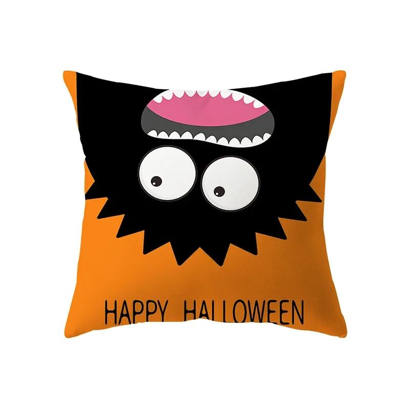 

Хэллоуин Тема Ужас Тыква Принт Узор Наволочка Дом Гостиная Диван Украшение Полиэстер Подушка 30x30cm чёрный