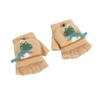 Kids' Dinosaur Wool Flip Gloves - Warm, Half-Finger Design for Toddlers