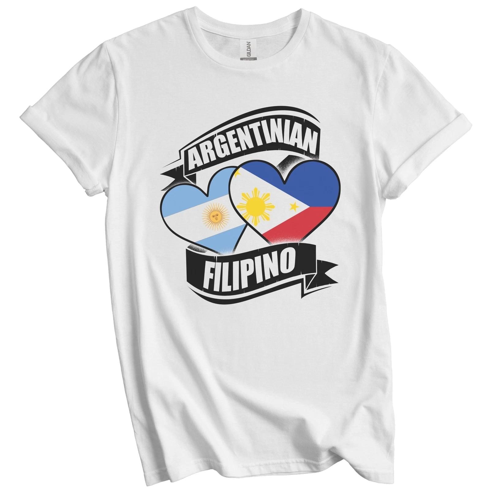 Argentinian Filipino Hearts Argentina Philippines Flags T-Shirt 4XL