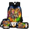 Popular Large-Capacity Backpack 3-Piece Set Anime Cartoon Kids Schoolbag Student Backpack for Boys and Girls