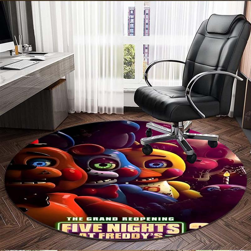 Five Nights at Freddy's Print Round Rug, Washable Floor Carpet, For Entryway Dorm Laundry Room Office Study, Home Decor Birthday Christmas Gift