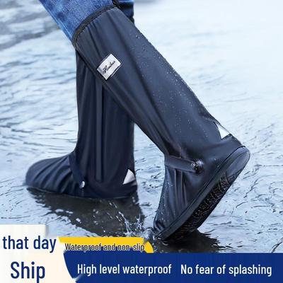 Waterproof Non-Slip Silicone Rain Shoe Covers for Men & Women - High-Top, Wear-Resistant, Snowproof & Rainproof.
