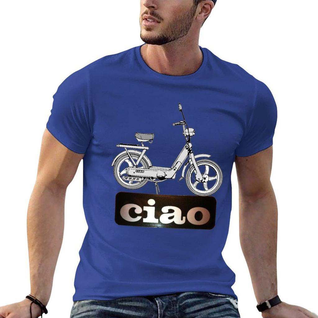 Cześć skuter biały napisz T-shirt koszulki anime koszulka męska letnie topy czarne koszulka z krótkim rękawem mężczyźni