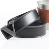 Men's Genuine Leather Belt with VH Letter Buckle, Korean Style, Casual Fashion, Lychee Grain, Suitable for Middle-Aged and Young.